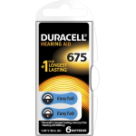 6 Batterie 1.45V PR44 Type 675 (4600) per apparecchi acustici Duracell
