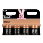 1 Blister 8 batterie Alkaline AA Stilo 1,5v Duracell Simply