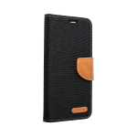 Custodia Libro Carte Canvas Book Nero per Xiaomi Redmi 9A / 9AT M2006C3LG