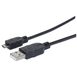 Cavo USB 2.0 A maschio/Micro B maschio 1,8m Nero