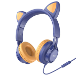 Cuffie con Filo HOCO W36 Cat Ear con Microfono Blu Scuro