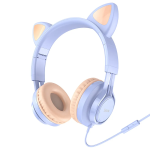 Cuffie con Filo HOCO W36 Cat Ear con Microfono Azzurro