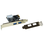 Scheda PCI-Express 2x porte USB 3.0 con Staffa Normale e 2x Staffe Low Profile