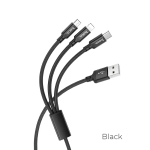 HOCO Cavo USB 3in1 iPhone Lightning 8-pin + Micro + Type C TIMES X14 nero