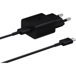 CARICABATTERIE DA RETE 15W USB TYPE-C CON CAVO USB TYPE-C 1M INCLUSO ORIGINALE SAMSUNG EP-T1510XBEGEU NERO