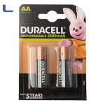 1 Blister 2 batterie Ricaricabili Stilo HR6 DX1500 AA 1,2v 2500mAh Duracell