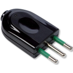 Spina volante italiana 2P+T 10A (attacco piccolo) 250V Nera Fanton