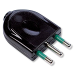 Spina volante italiana 2P+T 16A (bivalente) Nero Fanton