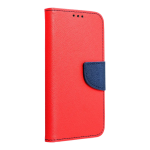 Custodia Tessuto Fancy Canvas Flip Libretto Carte Rosso iPhone 14 Pro