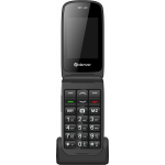 Telefono Cellulare Denver Senior BAS-24400MEB Nero per Anziani Tasto SOS Volume Alto Base Ricarica