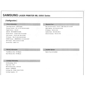 Stampante Laser B/N Samsung ML-3051N Fino a 28ppm USB Rete 1200dpi