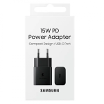 Caricabatteria da rete originale Samsung Fast Charger EP-T1510NWEGEU (testa) USB tipo C 2A 15W blister nero
