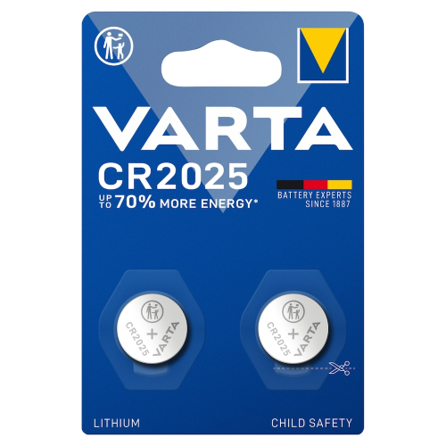 2 Batteria bottone Lithio 3v 2025 / DL2025 / CR2025 / BR2025 Varta