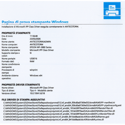 Stampante Multifunzione Wi-Fi Stampa/Copia/Scansiona InkJet Epson Workforce WF-2880DWF