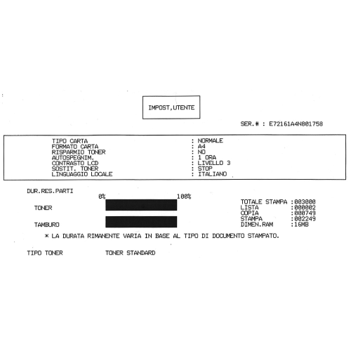 Stampante Multifunzione Stampa / Copia / Scan Laser B/N A4 Brother DCP-1512