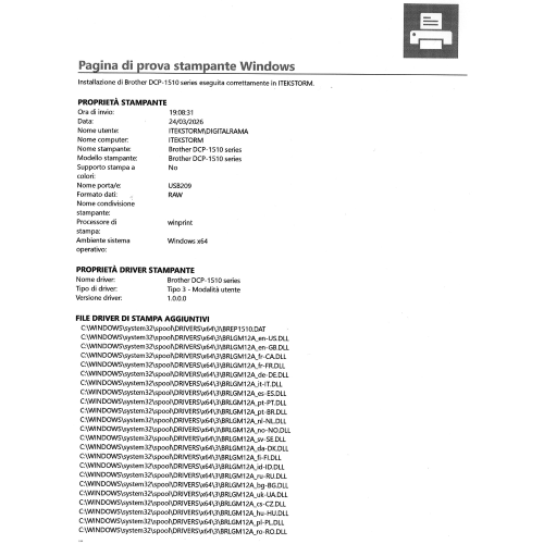 Stampante Multifunzione Stampa / Copia / Scan Laser B/N A4 Brother DCP-1512