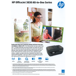 Stampante Inkjet Colori HP Officejet 3831 AiO 6ppm 4800x1200dpi A4 USB WiFi USATA