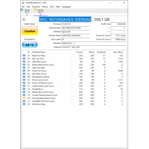 Hard-Disk 3.5" HDD SATA 500GB WD WD5000AAKX-00ERMA0 (sn WMC2E1819564) 