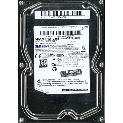 Hard-Disk 3.5" HDD SATA 1.0 TB 1000GB Samsung HD103SI (sn S1Y5J90S902098) 