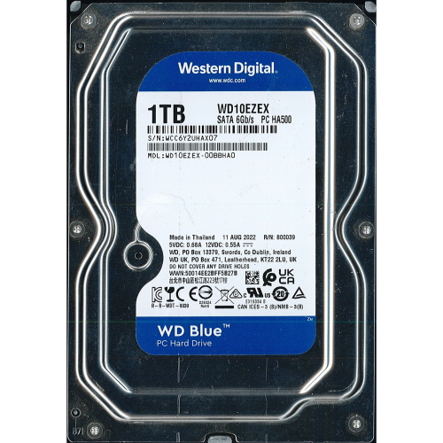 Hard-Disk 3.5" HDD SATA 1000GB 1.0TB WD WD10EZEX-00BBHA0 (sn WCC6Y2UHAX07)