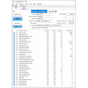 Hard-Disk 3.5" HDD PATA 80GB Maxtor DiamondMax Plus 9 6Y080L0 (sn Y29HKNGC) 
