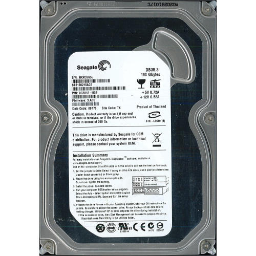 Hard-Disk 3.5" HDD PATA 160GB Seagate ST3160215ACE (sn 9RXCG65E) 
