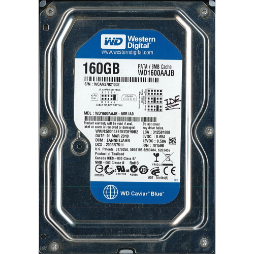 Hard-Disk 3.5" HDD PATA 160GB WDC WD1600AAJB-56R1A0 (sn WCAV37921032) 