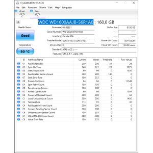 Hard-Disk 3.5" HDD PATA 160GB WDC WD1600AAJB-56R1A0 (sn WCAV37921032) 