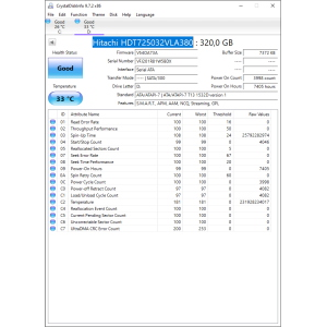 Hard-Disk 3.5" HDD SATA 320GB Hitachi Deskstar HDT725032VLA380 (sn R81W5BDX) 