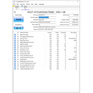 Hard-Disk 2.5" HDD SATA 500GB Hitachi HGST HTS545050A7E680 (sn TEA55C4N2SEH2R) 