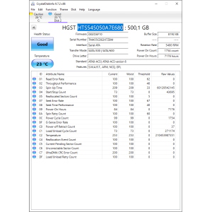 Hard-Disk 2.5" HDD SATA 500GB Hitachi HGST HTS545050A7E680 (sn TMA55CDG3X7ZBM) 