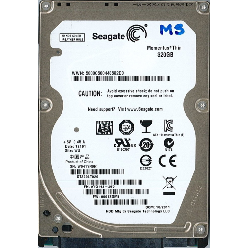 Hard-Disk 2.5" HDD SATA 320GB Seagate ST320LT020-9YG142 (sn W041YR9R) 