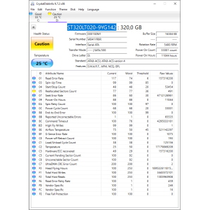 Hard-Disk 2.5" HDD SATA 320GB Seagate ST320LT020-9YG142 (sn W041YR9R) 
