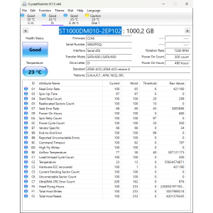 Hard-Disk 3.5" HDD SATA 1.0TB 1000GB Seagate ST1000DM010-2EP102 (sn W9ATF0QJ)