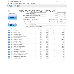 Hard-Disk 3.5" HDD SATA 1.0TB  WDC WD10EARS-00Y5B1 (sn WCAV5N541347) 