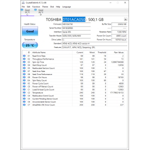 Hard-Disk 3.5" HDD SATA 500GB Toshiba DT01ACA050 (sn 9418G0RBS)