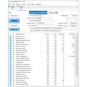 Hard-Disk 3.5" HDD SATA 80GB Maxtor DiamondMax 10 6V080E0 (sn V23BYTGG) 