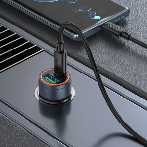 Caricabatterie da auto accendisigari Hoco USB A + USB C PD QC3.0 3A 30W Z57A