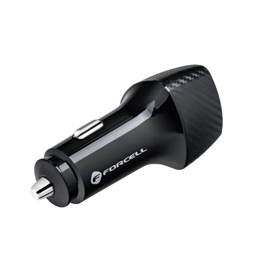 Caricabatteria da auto Type C 3.0 PD20W + USB QC3.0 18W 5A CC50-1A1C nero (Totale 38W)