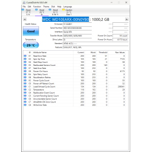Hard-Disk 3.5" HDD SATA 1000GB (1.0TB) WDC WD10EARX-00N0YB0 (sn WCC0S0038386) [MS] 