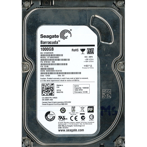 Hard-Disk 3.5" HDD SATA 1000GB (1TB) Seagate ST1000DM003-9YN162 (sn S1DARWZR) [MS] 