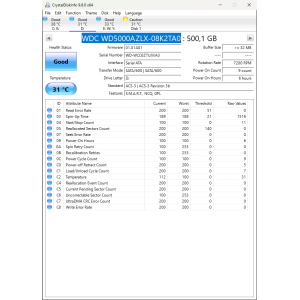 Hard-Disk 3.5" HDD SATA 500GB WDC WD5000AZLX-08K2TA0 (sn WCC6Z7UJVJA3) [MS] 