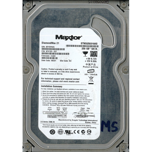 Hard-Disk 3.5" HDD SATA 250GB Maxtor STM3250310AS (sn 6RY5P6C5) [MS] 
