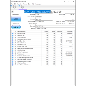 Hard-Disk 3.5" HDD SATA 320GB Maxtor STM3320820AS (sn 6QF2YGBH) [MS] 