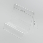 10 x 11874 Espositore Verticale Plexiglass Trasparente Cellulari / Smartphone Lar:100mm Alt:85mm Pro:90mm