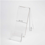 10 x 11126 Espositore Verticale Plexiglass Trasparente Cellulari / Smartphone Lar:40mm Alt:75mm Pro:90mm