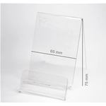10 x 11873 Espositore Verticale Plexiglass Trasparente Cellulari / Smartphone Lar:65mm Alt:75mm Pro:90mm