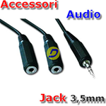 Cavo Sdoppiatore Jack 3.5mm 1M/2F stereo 5 mt