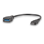 Adattatore OTG da USB Type-A a Type-C nero (corto)