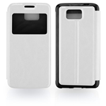 Custodia in TPU Nero e Flip Bianco View per Samsung Galaxy Alpha / G850